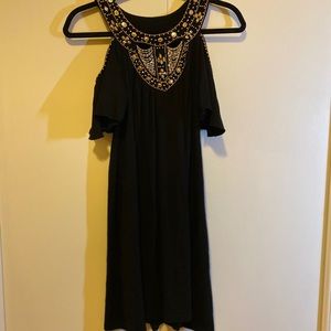 Beaded cold shoulder dress